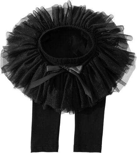 Baby Toddler Girls' Tutu Leggings Tulle Ruffle Skirted Pants Footless Tights 6 Months-5T (US, Age, 4 Years, 5 Years, Black Leggings) in Kuwait