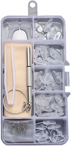 Junsika نظارات مخدات أنف للنظارة مضادة للانزلاق لينة سيليكون غرفة الهواء المسمار في مخدات أنف للنظارة للنظارات طقم تصليح النظارات 26 زوجًا in Kuwait