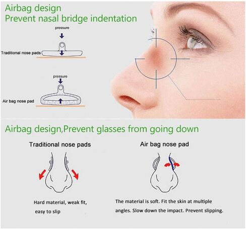 Junsika نظارات مخدات أنف للنظارة مضادة للانزلاق لينة سيليكون غرفة الهواء المسمار في مخدات أنف للنظارة للنظارات طقم تصليح النظارات 26 زوجًا in Kuwait