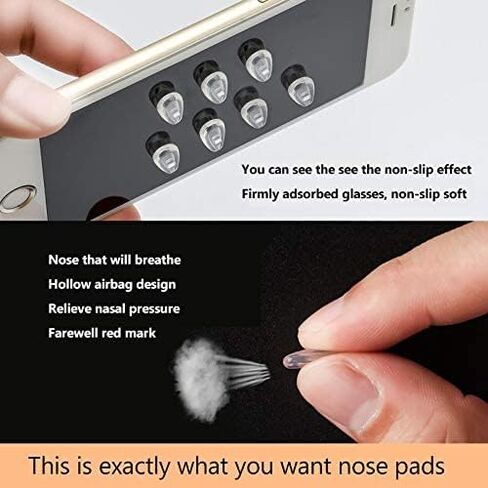 Junsika نظارات مخدات أنف للنظارة مضادة للانزلاق لينة سيليكون غرفة الهواء المسمار في مخدات أنف للنظارة للنظارات طقم تصليح النظارات 26 زوجًا in Kuwait