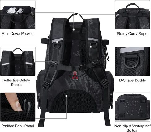 N NEVO RHINO 40L حقيبة ظهر لصيد الأسماك مع حاملات للقضيب، غطاء مطر مقاوم للماء، حقيبة معالجة عالية الأداء لصيد الأسماك in Kuwait