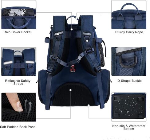 N NEVO RHINO 40L حقيبة ظهر لصيد الأسماك مع حاملات للقضيب، غطاء مطر مقاوم للماء، حقيبة معالجة عالية الأداء لصيد الأسماك in Kuwait