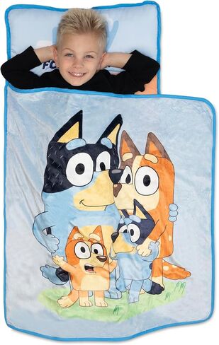 Bluey Toddler Nap Mat Set – Includes Pillow and Fleece Blanket – Great for Boys Napping During Daycare or Preschool - Fits Toddlers in Saudi Arabia
