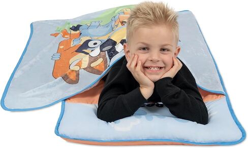 Bluey Toddler Nap Mat Set – Includes Pillow and Fleece Blanket – Great for Boys Napping During Daycare or Preschool - Fits Toddlers in Saudi Arabia