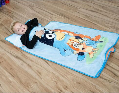 Bluey Toddler Nap Mat Set – Includes Pillow and Fleece Blanket – Great for Boys Napping During Daycare or Preschool - Fits Toddlers in Saudi Arabia