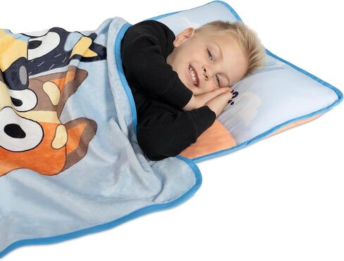 Bluey Toddler Nap Mat Set – Includes Pillow and Fleece Blanket – Great for Boys Napping During Daycare or Preschool - Fits Toddlers in Saudi Arabia