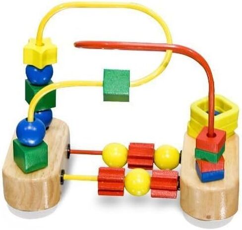 Wooden First Bead Maze Classic Toy + مجموعة مجانية من Melissa & Doug Scratch Art [30427] in Saudi Arabia