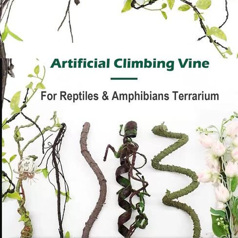 Hermit Crab Climbing Toys, Jungle Vines for Reptiles, Small Animal Terrarium Decor, Bendable, Artificial, for Hermit Crab, Frog, Reptile in Kuwait