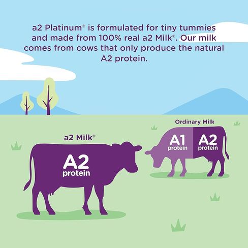a2 تركيبة بلاتينية فاخرة للرضع للأطفال من عمر 0 ​​إلى 12 شهرًا | مسحوق الحليب بالحديد | متكامل غذائياً | فيتامين هـ، البريبايوتكس، DHA، الكولين - 14.1 - أونصة in Kuwait