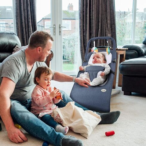 Baby Bouncer Seat, Baby Bouncer, Bouncer for Babies 0-6 Months, Infant Bouncer Seat & Infant to Toddler Rocker with 3-Point Harness Easy to Fold (Khaki) in Kuwait