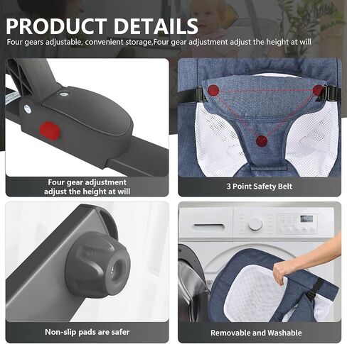 Baby Bouncer Seat, Baby Bouncer, Bouncer for Babies 0-6 Months, Infant Bouncer Seat & Infant to Toddler Rocker with 3-Point Harness Easy to Fold (Khaki) in Kuwait