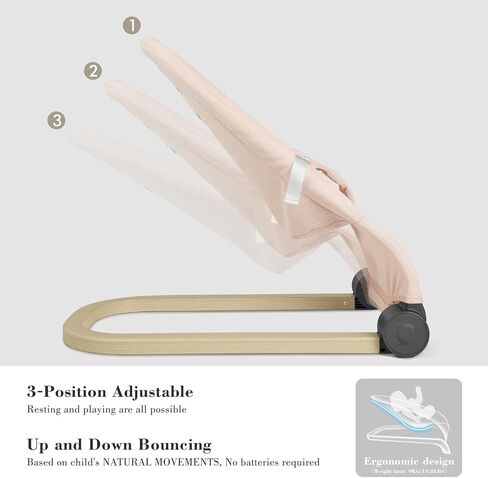 كرسي هزاز للأطفال من جيمجلو، مقعد هزاز محمول للأطفال الرضع، نطاط لحديثي الولادة مع القطن، قابل للطي، وردي in Kuwait