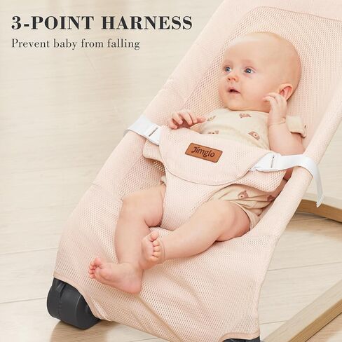 كرسي هزاز للأطفال من جيمجلو، مقعد هزاز محمول للأطفال الرضع، نطاط لحديثي الولادة مع القطن، قابل للطي، وردي in Kuwait