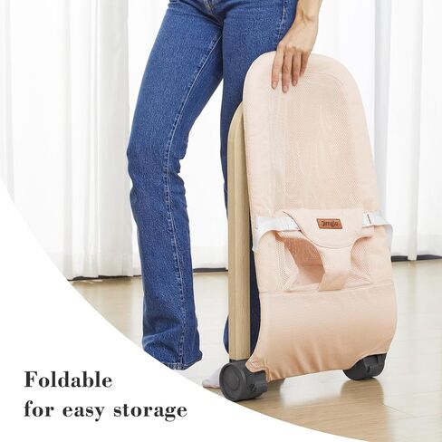 كرسي هزاز للأطفال من جيمجلو، مقعد هزاز محمول للأطفال الرضع، نطاط لحديثي الولادة مع القطن، قابل للطي، وردي in Kuwait