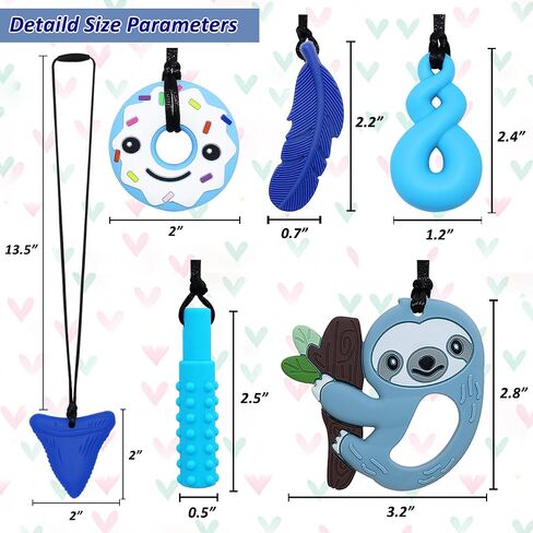مضغ قلادة للأطفال الحسية، 6 حزمة سيليكون مضغ قلادة للأطفال الأولاد الفتيات الذين يعانون من التوحد أدهد، والقلق، وألعاب مضغ الحسية للأطفال المصابين بالتوحد والكبار تقليل مضغ التململ in Saudi Arabia