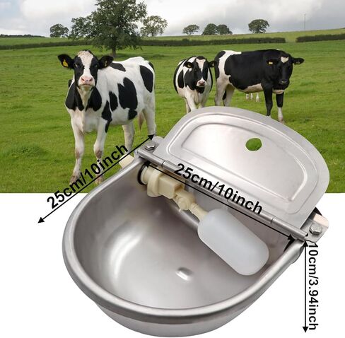 وعاء سقي أوتوماتيكي من الفولاذ المقاوم للصدأ من AWEN، سقي تلقائي للماشية والحيوانات الأليفة للكلاب والماشية والحصان والأغنام والماعز مع أنبوب صمام مياه عائم ومحول 3/4 بوصة in Kuwait