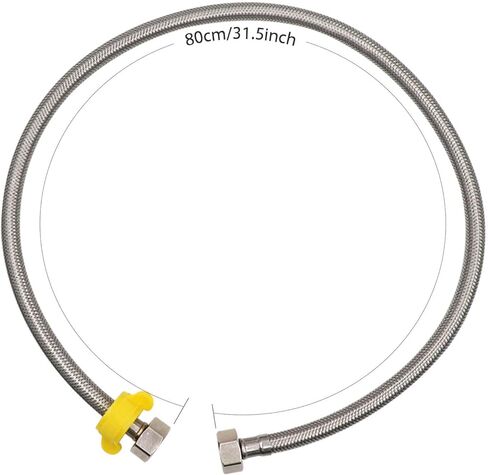 MACGOAL Stainless Steel Automatic Waterer Bowl with Float Valve, Drain Plug and Braided Hose, Water Trough for Livestock Dog Goat Pig Waterer in Kuwait