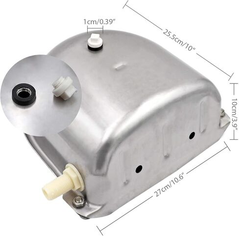 MACGOAL Stainless Steel Automatic Waterer Bowl with Float Valve, Drain Plug and Braided Hose, Water Trough for Livestock Dog Goat Pig Waterer in Kuwait