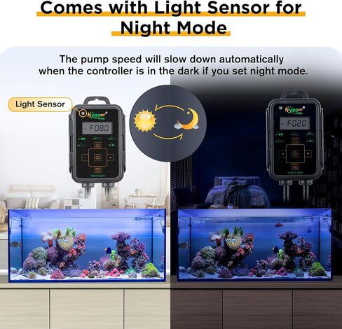hygger 1850 GPH 18W Aquarium Wave Maker، مضخة تدفق متقاطعة قابلة للتعديل مع وحدة تحكم بشاشة LED، رأس طاقة مغناطيسي لحوض السمك تيار مستمر 24 فولت لأحواض المياه العذبة والشعاب البحرية تصل إلى 135 جالونًا in Kuwait