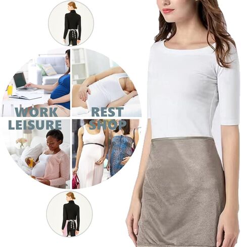 فستان حمل 5G مضاد للاشعاع من هاي شيبينغ، حزام بطن 360 درجة، ملابس للنساء الحوامل جيدة التهوية وناعمة ومريحة 27.5 × 15.7 (فضي) مقاس واحد يناسب الجميع, فضي in Kuwait