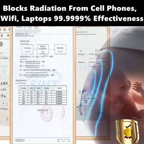 فستان حمل 5G مضاد للاشعاع من هاي شيبينغ، حزام بطن 360 درجة، ملابس للنساء الحوامل جيدة التهوية وناعمة ومريحة 27.5 × 15.7 (فضي) مقاس واحد يناسب الجميع, فضي in Kuwait