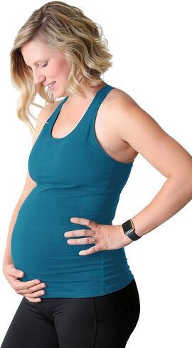 Movemama Maternity Workout and Yoga Top with Cross Back Detail, Shelf Bra and Removable Padding in Kuwait