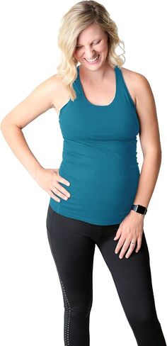 Movemama Maternity Workout and Yoga Top with Cross Back Detail, Shelf Bra and Removable Padding in Kuwait
