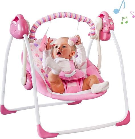 Baby Swings for Infants, Baby Swing Newborn, Baby Swing with Intelligent Music Vibration Box, Infant Swing Load Resistance: 6-25 lb, Applicable Object: 0-9 Months in Saudi Arabia