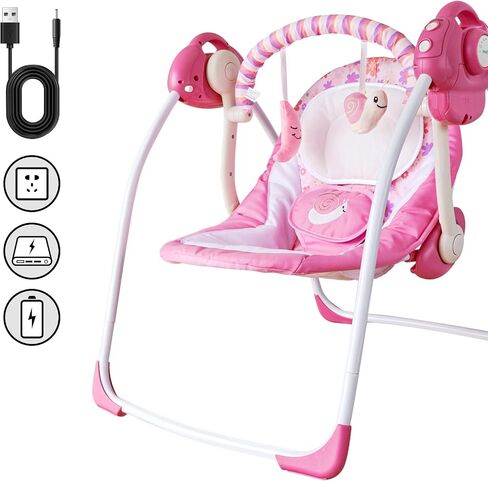 Baby Swings for Infants, Baby Swing Newborn, Baby Swing with Intelligent Music Vibration Box, Infant Swing Load Resistance: 6-25 lb, Applicable Object: 0-9 Months in Saudi Arabia