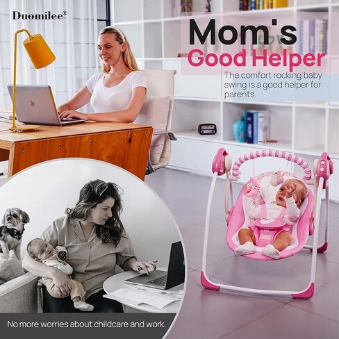 Baby Swings for Infants, Baby Swing Newborn, Baby Swing with Intelligent Music Vibration Box, Infant Swing Load Resistance: 6-25 lb, Applicable Object: 0-9 Months in Saudi Arabia