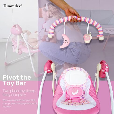 Baby Swings for Infants, Baby Swing Newborn, Baby Swing with Intelligent Music Vibration Box, Infant Swing Load Resistance: 6-25 lb, Applicable Object: 0-9 Months in Saudi Arabia