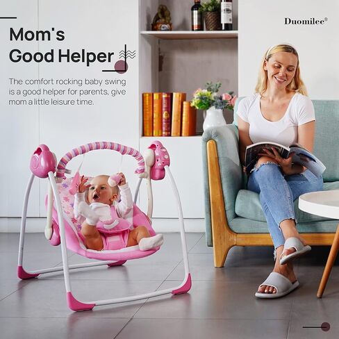 Baby Swings for Infants, Baby Swing Newborn, Baby Swing with Intelligent Music Vibration Box, Infant Swing Load Resistance: 6-25 lb, Applicable Object: 0-9 Months in Saudi Arabia