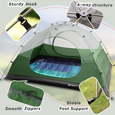 Forceatt Camping Tent 2/3/4 Person, Professional Waterproof & Windproof Lightweight Backpacking Tent Suitable for Outdoor,Hiking,Camping, Mountaineering and Travel in Kuwait