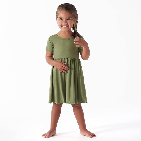 Gerber Baby & Toddler Girls Buttery Soft Short Sleeve Dress w/ Eucalyptus in Kuwait