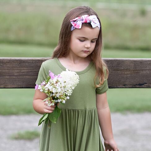 Gerber Baby & Toddler Girls Buttery Soft Short Sleeve Dress w/ Eucalyptus in Kuwait