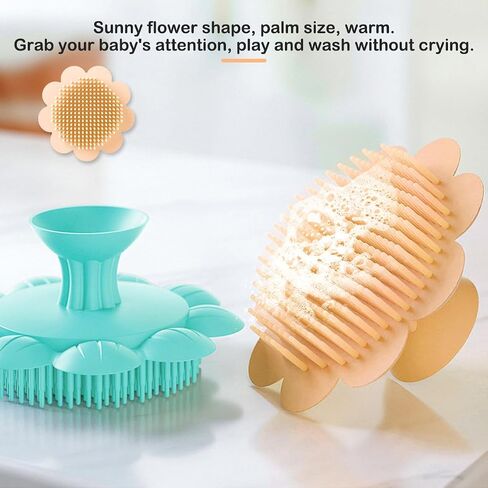 Baby Hair Scalp Massage Shampoo Brush with Soft Baby Bath Brush Silicone Massage Brush for All Hair Kid Newborn Toddler（） in Saudi Arabia