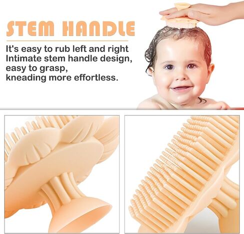 Baby Hair Scalp Massage Shampoo Brush with Soft Baby Bath Brush Silicone Massage Brush for All Hair Kid Newborn Toddler（） in Saudi Arabia