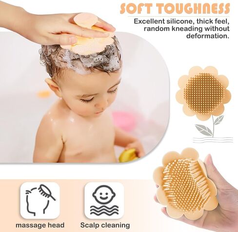 Baby Hair Scalp Massage Shampoo Brush with Soft Baby Bath Brush Silicone Massage Brush for All Hair Kid Newborn Toddler（） in Saudi Arabia