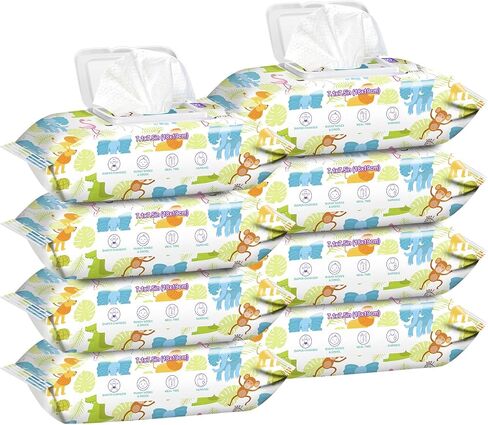 Baby Wet Wipes Unscented - Extra Large Size, Durable, 99% Water-Based & Gentle on Sensitive Skin for Face & Body,640 Count (8 Packs of 80） in Saudi Arabia