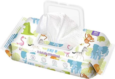 Baby Wet Wipes Unscented - Extra Large Size, Durable, 99% Water-Based & Gentle on Sensitive Skin for Face & Body,640 Count (8 Packs of 80） in Saudi Arabia
