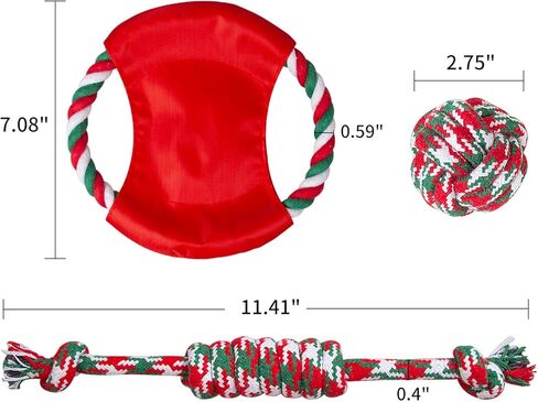 Rope Dog Toys, 5 Packs Cotton Puppy Teething Chew Toys Interactive Christmas Dog Stocking Stuffers Rope Toys for Small Medium Dogs with Bag in Kuwait