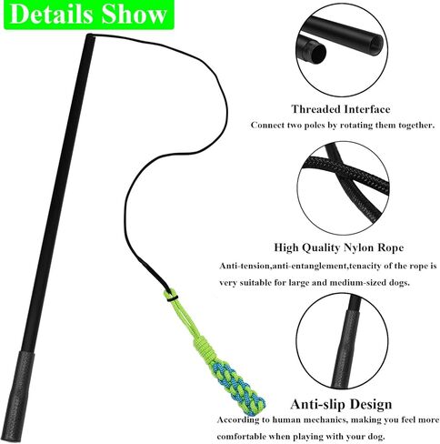 GOOSEEN Flirt Pole for Medium Dogs Interactive Dog Toy Tug of War Dog Agility Training Equipment for Outdoor and Indoor Fishing Pole Toy for Dogs Exercise Training Playing in Kuwait