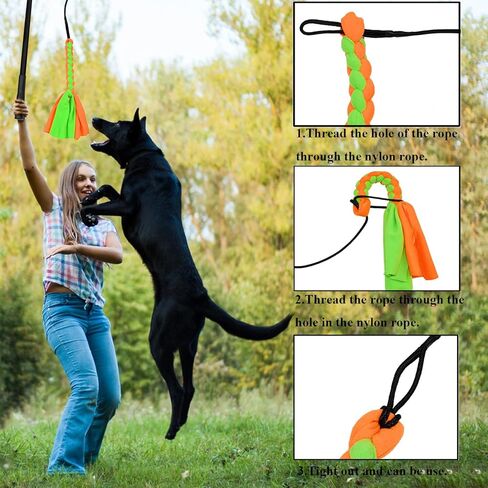 GOOSEEN Flirt Pole for Medium Dogs Interactive Dog Toy Tug of War Dog Agility Training Equipment for Outdoor and Indoor Fishing Pole Toy for Dogs Exercise Training Playing in Kuwait