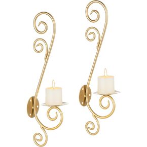 Candle Sconces Wall Decor Black Candle Holder for Pillar - Rustic Decorative Metal Candles Set of 2 for Living Room, Farmhouse, Fireplace, Wedding