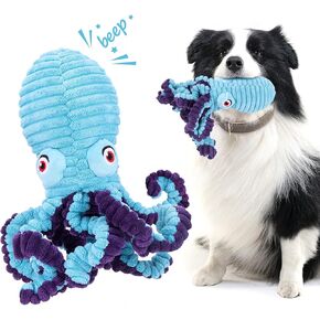 ألعاب الكلب الأخطبوط من Askshy، ألعاب الجراء، ألعاب الكلاب التي تصدر أصواتًا، ألعاب المضغ للتسنين للجراء، ألعاب الكلاب للكلاب الصغيرة، ألعاب الكلاب التفاعلية للكلاب المتوسطة الصغيرة (أزرق) in Kuwait