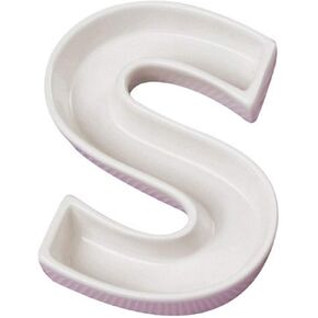 Ceramic Love Letter Dish, Letter S, White