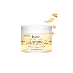 Babo Botanicals Moisturizing Oat & Calendula Miracle Face Cream - Shea Butter - For Dry or Sensitive Skin - For all ages - Vegan - 1 or 2 Pack