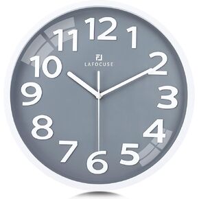 Lafocuse 12 Inch 3D Numbers Blue Wall Clock for Living Room Decor, Modern Kitchen Wall Clock Battery Operated Silent Non-Ticking Bedroom Home Office in Kuwait