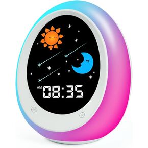 جهاز تدريب على النوم الروتيني من ميتيور، ساعة منبه اي.كود للاطفال، الة ضوضاء لغرفة الاطفال وضوء ليلي مع مؤقت للقيلولة للاطفال الصغار in Kuwait