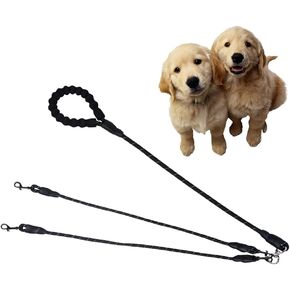 Five Dog Leash,Comfortable 5 Dog Leash with Reflective,360 Swivel No Tangle Five Dog Training Leash,for Multiple Large Medium Small Dogs (Black, Five Leashes)